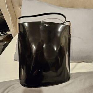 Saint Laurent Black Patent Leather Tote